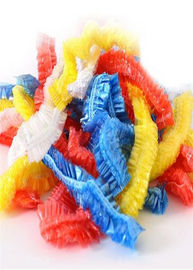 หมวกคลุมผมพลาสติกโพลีเอทลีนหลายขนาดพร้อมแถบสียืดหยุ่น