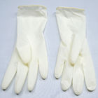 ถุงมือยางแบบใช้แล้วทิ้งสีขาวปราศจากผงสำหรับใช้ในทางการแพทย์ได้อย่างราบรื่น